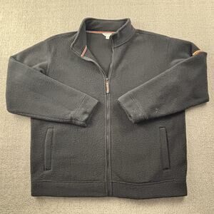 Orvis Jacket Adult Extra Large Black Full Zip Long Sleeve Fleece Casual Men's